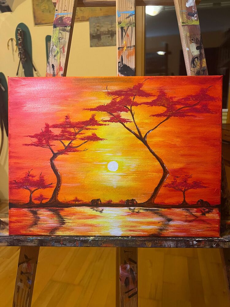 Golden Africa, 2024 — Acrylic on Canvas by Urska